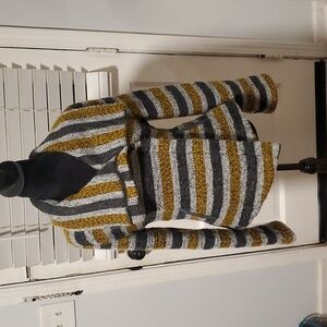 Greylin Wool Zip Up Jacket in Gray and Gold